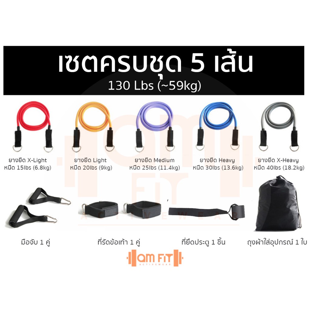 🔹octave🔹ยางยืดหูจับ แทนดัมเบล สายแรงต้าน 5 ระดับ ใช้ เล่นเวท สร้างกล้ามเนื้อ Resistance Band - รูปที่ 4