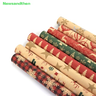 Newsandthen 50 * 76 ซม. คริสต์มาส ห่อกระดาษ ตกแต่งงานแต่งงาน ห่อของขวัญ Diy ถุงกระดาษคราฟท์ ตกแต่งของขวัญปีใหม่ ดี