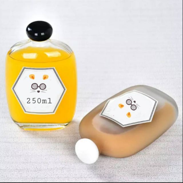 ขวดแก้วใสบรรจุเครื่องดื่ม 250ml (ขวด+จุกใน+ฝา) ราคาปลีก 22 บาท