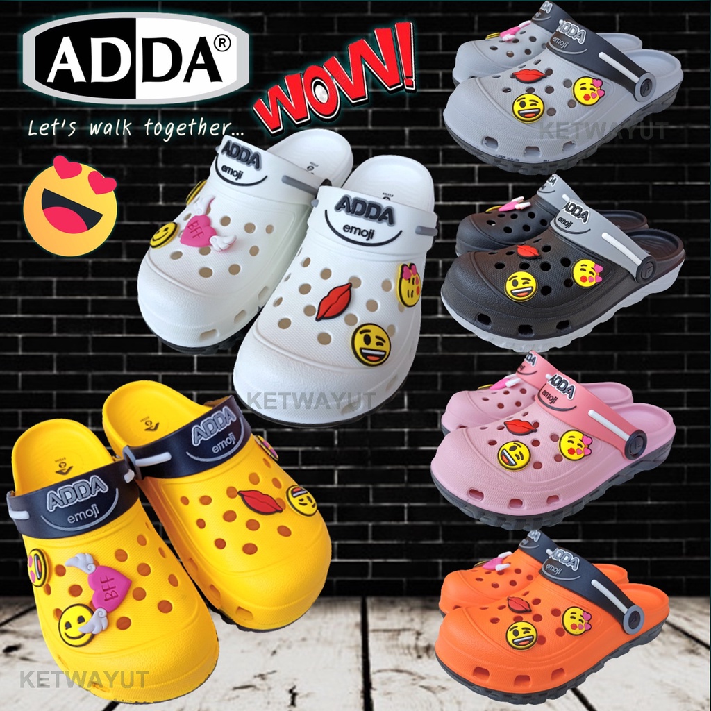 รองเท้าแตะแบบสวมหัวโต รองเท้าaddaหัวโต adda 5TD24