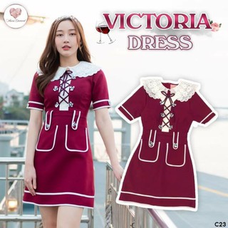 C23 Victoria Dress งานแบรนด์คุณภาพ Maria Diamond เดรส เดรสสั้น เดรสทำงาน