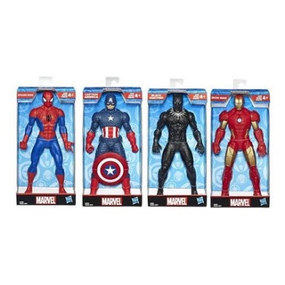 Hasbro 9.5 in. Marvel Olympus Figure Toys Captain America, Black Panther, Iron Man, Spider-Man