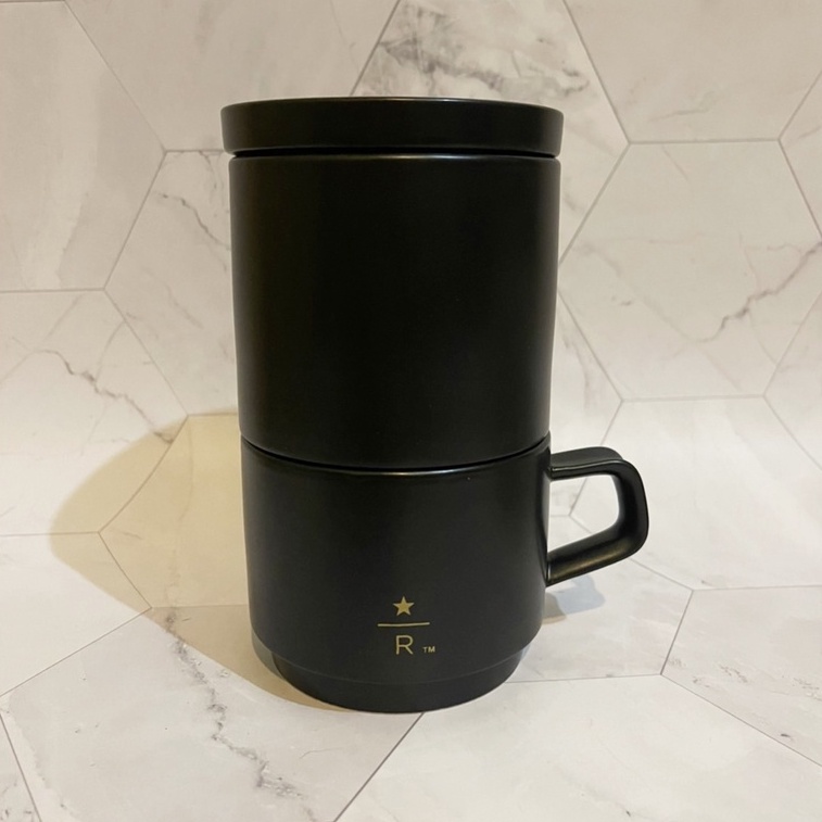 Starbucks Reserve x KINTO FARO coffee dripper &amp; mug set 230 ml แก้วดริฟกาแฟ พร้อมฝาปิด มี 2 ชั้น สีดำ ของแท้ พร้อมส่ง!!