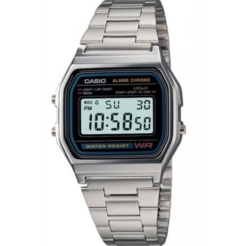 Casio Standard นาฬิกาข้อมือ สายสเตนเลส รุ่น A158WA-1DF