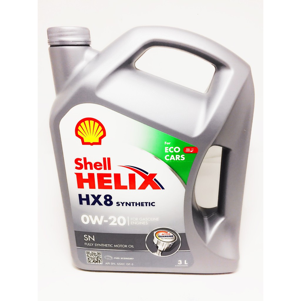 น้ำมันเครื่อง Shell HELIX HX8 0w20 ECO CARS ขนาด 3 ลิตร