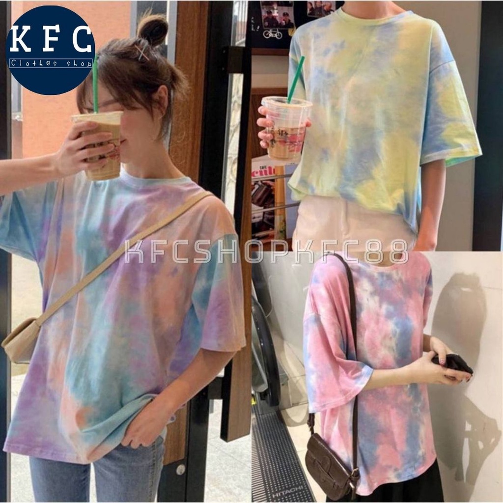 KFC เสื้อมัดย้อม เสื้อยืดลายมัดย้อมพาสเทล เสื้อยืดมัดย้อม 3สี #202