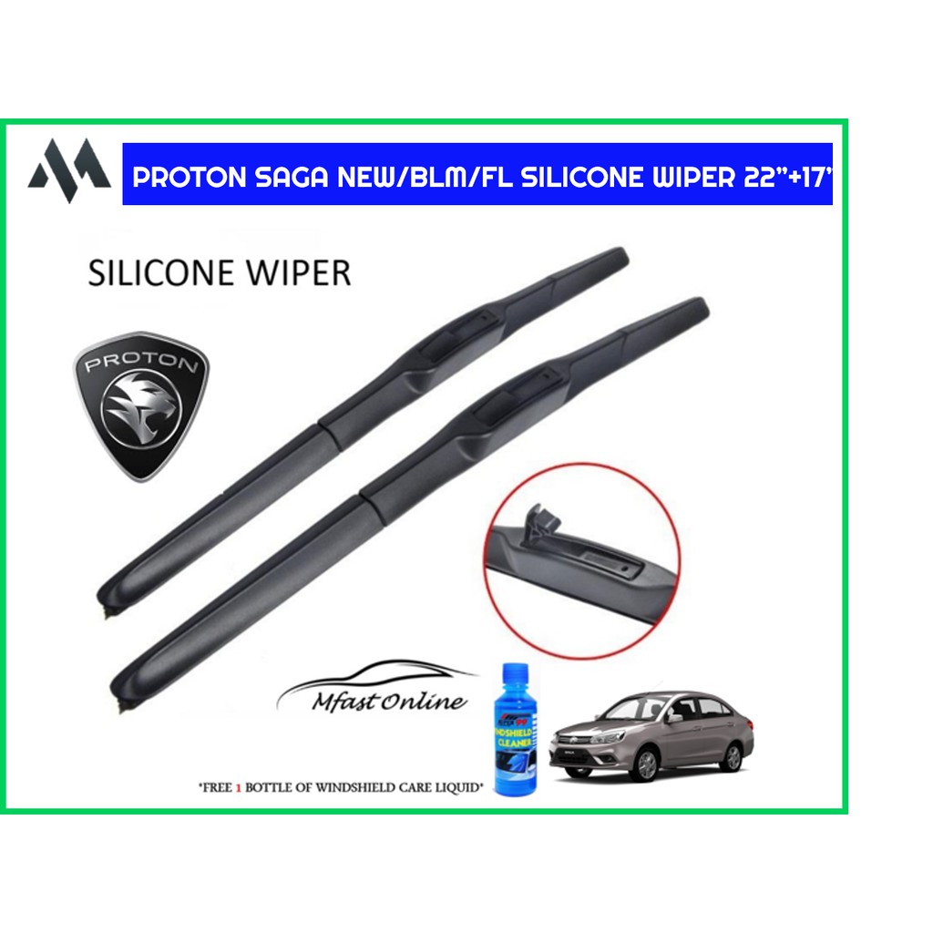 PROTON SAGA NEW/BLM/FL SILICONE WIPER WITH 22"+17"