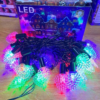 ไฟคริสตัล LED ไฟตกแต่งประดับ ด้วยลูกไฟสวยงามมีให้เลือกถึง 7แบบ เสียบไฟบ้าน 220Vยาว5เมตร40LED