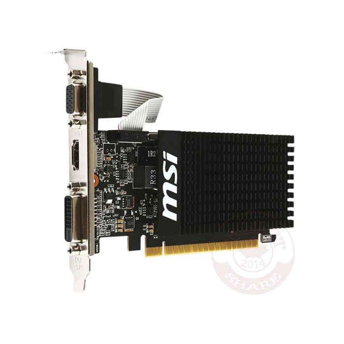 การ์ดแสดงผลคุณภาพประหยัดพลังงาน MSI GeForce GT 710 2GB DDR3 Low Profile PCIe x16 (สีดำ)