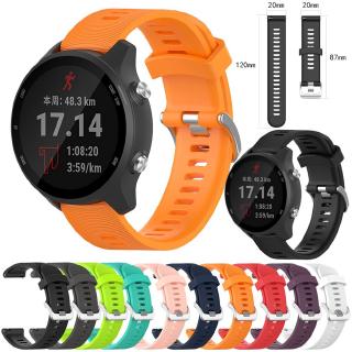 สายนาฬิกาข้อมือ ซิลิโคน สีพื้น สำหรับ garmin forerunner 245 245 m 645 ขนาด 20 มม.10 สี