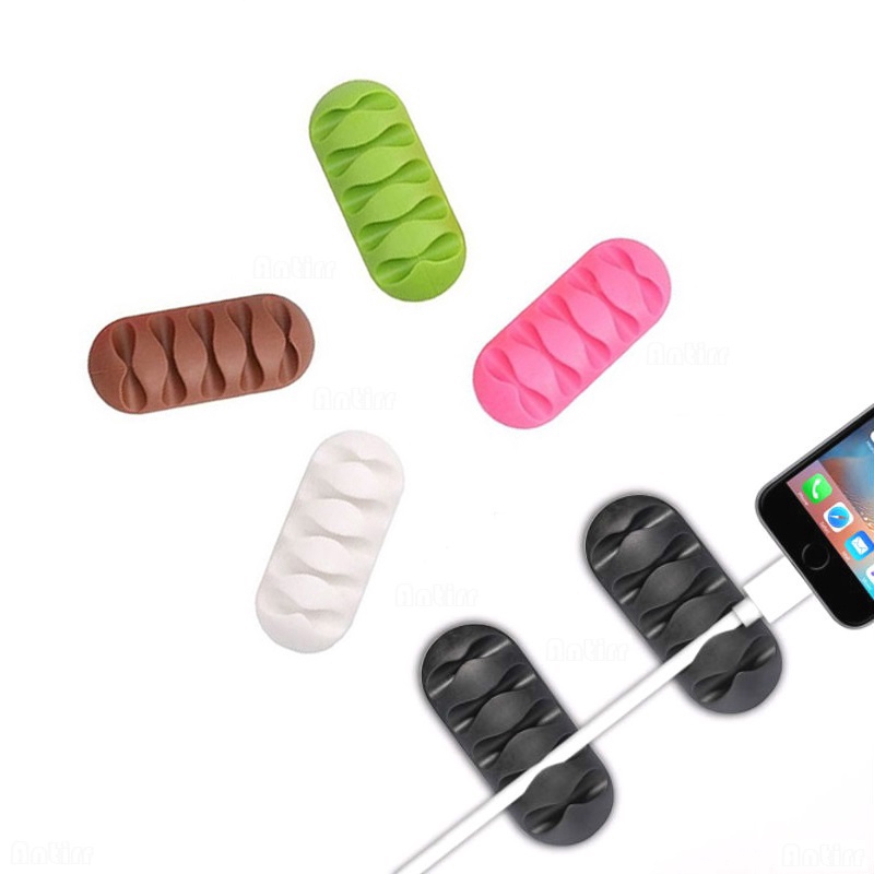 ที่ม้วนเก็บสาย usb / คลิปซิลิโคนสายโทรศัพท์ / สายชาร์จหูฟังลวดสก์ท็อปออแกไนเซอร์