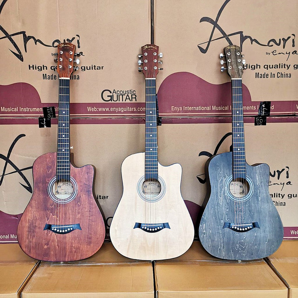 กีต้าร์โปร่ง 🎁 Martin Lee ขนาด 38 นิ้ว มีเหล็กดามคอ ปรับคอได้ มีเหล็กขันคอ MD-38C MD 38C (ล๊อตใหม่ L