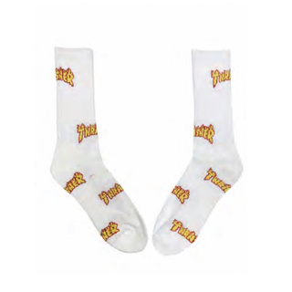 SLUM LTD - THRASHER OG FLAME SOCKS White