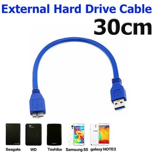 สาย Type A to Micro B Cable Super USB 3.0 High Speed Data Sync Cable Cord External Hard Drive Disk HDD Cable.