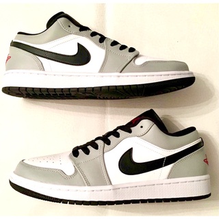 Nike Air Jordan1 Low Light Smoke Grey 553558 030 ปี2020 ไนกี้ ของแท้100% แอร์จอร์แดน1 หนังแท้ สีเทา สวูชดำ ของใหม่