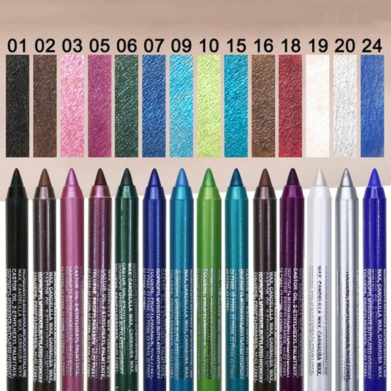 ดินสอเขียนขอบตา อายไลเนอร์ กันน้ํา ติดทนนาน 14 สี สีเขียว สีน้ําตาล ปากกาอายไลเนอร์ ผู้หญิง แฟชั่น สีแต่งหน้า เครื่องสําอาง ราคา ถูกที่สุด ดีลบีเคเค แกลเลอรีภาพที่ 4