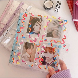 🔥พร้อมส่ง🔥แฟ้มอัลบั้ม เก็บการ์ด รูปโพลารอยด์ ขนาด 3 นิ้ว 4 ช่อง สัน 6 ห่วง (แถมไส้แฟ้ม 25 แผ่น)