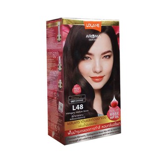 Lolane Aroma L48 โลแลน อโรมา สีน้ำตาลกลางเหลือบมะฮอกกานี