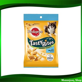 ขนมสุนัข เทสตี้ ไบทส์ ครันชี่ พ็อกเก็ต รสนม 60 กรัม เพดดิกรี Pedigree Tasty Bites Dog Snack Milk ขนมสำหรับสุนัข ขนมสัตว์