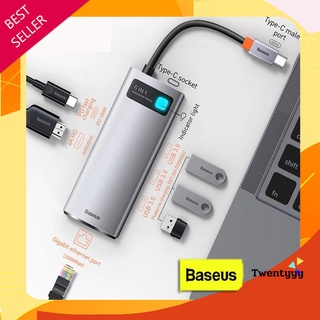 พร้อมส่ง⭐️ถูก/แท้⭐️Baseus 6in1 สายแปลง USB Type-C To Ethernet Lan RJ45 Hub OTG DOCK USB3.0 HDMI รองรับ PD 100W