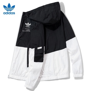 Adidas เสื้อแจ็กเก็ต กันลม มีฮู้ด ป้องกันแดด แฟชั่นฤดูร้อน สําหรับผู้ชาย