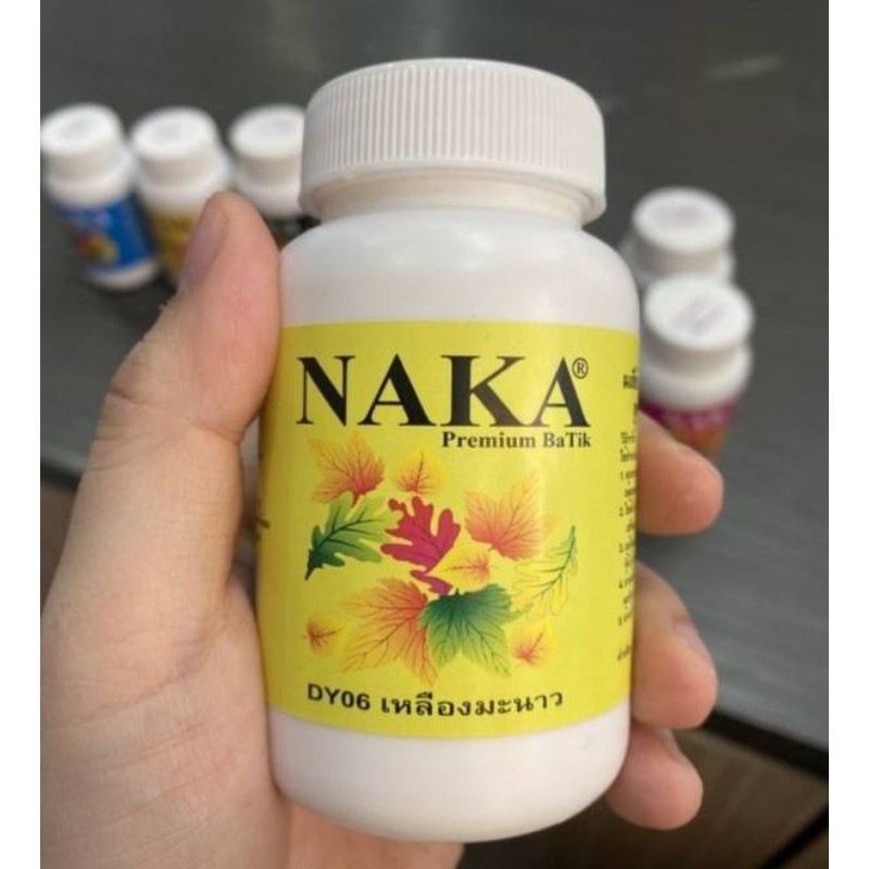 NAKA ผงสีย้อมผ้าบาติก สีย้อมผ้า สีมัดย้อม 100% ติดทน 60 กรัม (มี 10 สี / 1 ขวด)