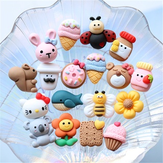 แผ่นเรซิ่น ลายการ์ตูนไอศกรีม ผึ้ง ปลาวาฬ เฮลโลคิตตี้ DIY สําหรับตกแต่งกิ๊บติดผม เคสโทรศัพท์