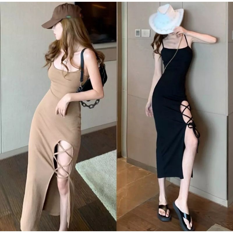 南女装厂家居装 短袖上衣裙中长裙 VIETNAM FASHION SEXY SPLIT SLIM DRESS WEAR