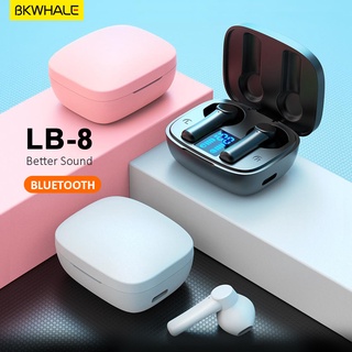 Bkwhale LB-8 ชุดหูฟังสเตอริโอไร้สาย บลูทูธ 5.0 IP5 พร้อมจอแสดงผล LED กันน้ํา