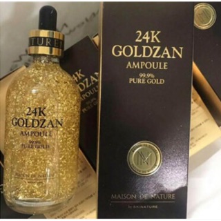 24K Goldzan Ampoule 99.9% Pure Gเซร่ำทองคำ 24K ใหม่ฟอยล์เข้มข้นสาระสำคัญสาระสำคัญใบหน้าชุ่มชื่นให้ความชุ่มชื่นกับผิวหน้า