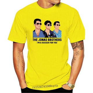 ROUND คอลูกเรือเสื้อยืดผ้าฝ้าย พิมพ์ลาย Jonas Brothers IM A Sucker For You สีขาว คุณภาพสูง AEbicp69HNhbhp28-4XL