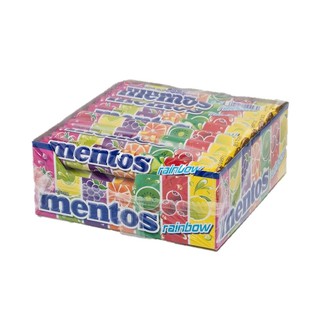 เมนทอส ลูกอมเรนโบว์ ขนาด37ก. แพ็ค 24 แท่ง Mentos Candy Rainbow, size 37 g, pack of 24