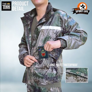 ชุดกันฝน เสื้อกันฝน กางเกงกันฝน กันน้ำ 100% The Tank รุ่น GT2 - ลายพรางดิจิตอล