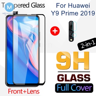 2-in-1 ฟิล์มกระจกนิรภัยกันรอยหน้าจอ และเลนส์ สําหรับ Huawei Y9 prime 2019 Y7 Y6 Y5 pro prime 2019 Y8P Y7P Y6P Y6S 2020