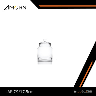 JJGLASS - ( AMORN ) JAR C9/17.5cm. - โหลแก้วพร้อมฝา แฮนด์เมด เนื้อใส