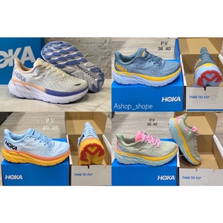 รองเท้าวิ่ง Hoka Clifton8 Men’s🏃🏼sz.36-45 (อุปกรณ์ครบ)รองเท้ากีฬา นิ่ม เบา ใส่สบาย