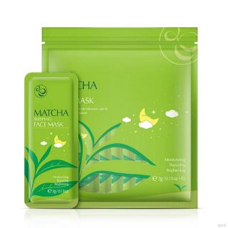 15Pcs Matcha Sleeping Mask Travel Size Moisturizing Anti Wrinkle Hydrating Oil-control Face Leave-on Mask Skin Care