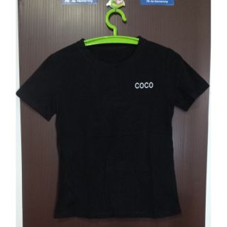 เสื้อยืดสีดำ ปัก coco