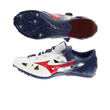 รองเท้าวิ่งตะปู Mizuno Geo Sprint 4 สีแดง สำหรับวิ่งระยะสั้น สีสวย โดดเด่น ชัดเจน เบา ใส่สบายเท้า U1