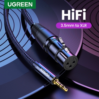 Ugreen 3.5 มม. Male To Xlr Female สายเคเบิ้ลเสียงไฮไฟชุบทองไมโครโฟนเสียงคอนโซลเพาเวอร์แอมป์ยูนิต