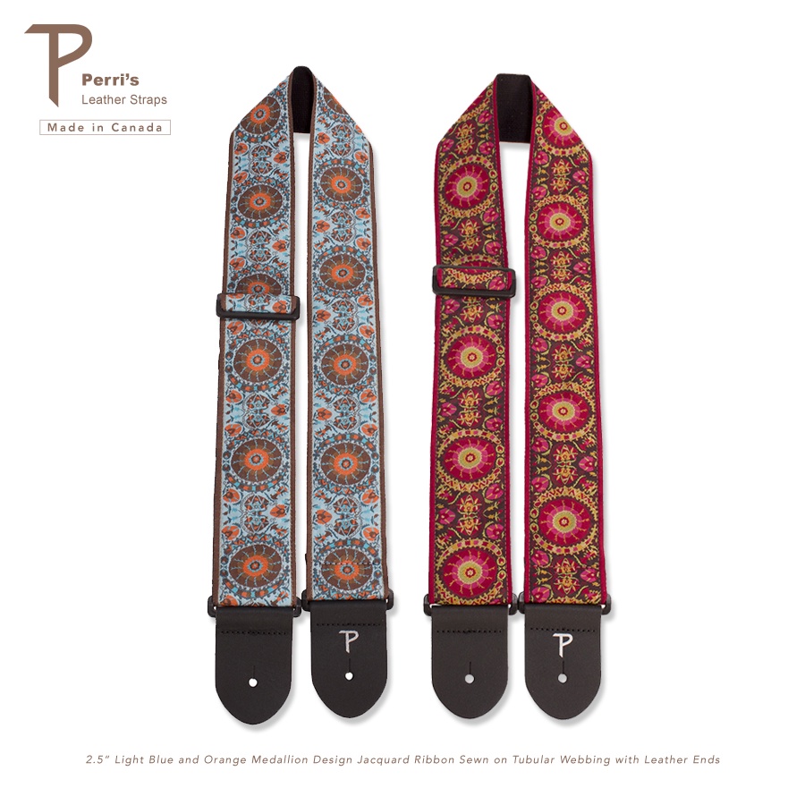 Perri's "Medallion Jacquard" Guitar Strap I สายสะพายกีตาร์ผ้าทอกว้าง 2.5 นิ้ว (Made in Canada)