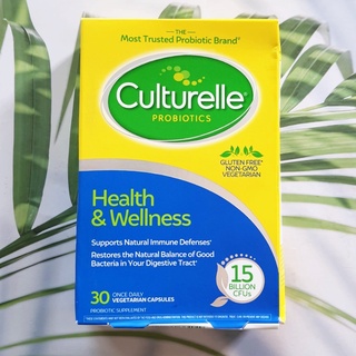 48% Sale!!! EXP: 06/2023 (Culturelle®) Probiotics Health &amp; Wellness 15 Billion CFUs 30 Vegetarian Capsules โปรไบโอติก