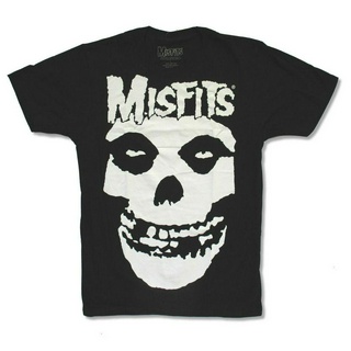 Misfits คลาสสิกกะโหลกศีรษะโลโก้เสื้อยืดสีดำอย่างเป็นทางการ