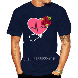 คอลูกเรือใหม่ เสื้อยืดพยาบาล ลายหัวใจ ดอกกุหลาบ พยาบาล Rn Cna LpnS-5XL