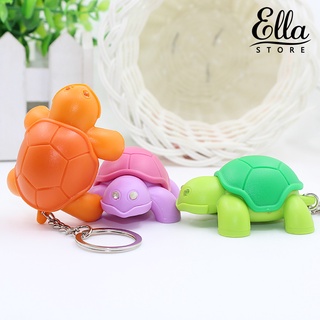 Ellastore123 พวงกุญแจ จี้เต่า มีไฟ LED