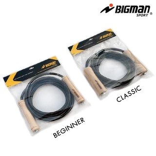 เชือกกระโดด BIGMAN รุ่น Super Black สีดำ ด้ามไม้ (1 เส้น) เชือกออกกำลังกาย เชือกนักมวย บิ๊กแมน