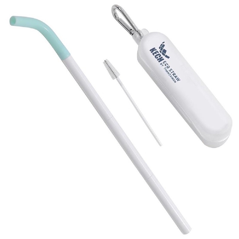 หลอดพกพาพร้อมแปรงทำความสะอาด ECO STRAW KECH