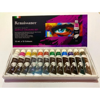 สีอะคริลิคRenaissance ชุด12 สี 12 มิล