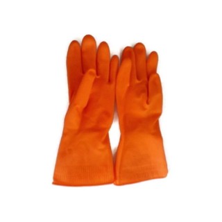 Eagle One Orange Rubber Gloves ถุงมือยาง Size L 1คู่ (สีเหลือง)