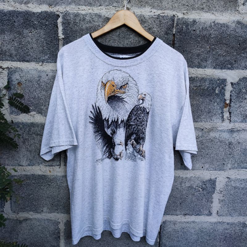 เสื้อยืดวินเทจ 90s Bald Eagle By Brandin Durand Anilmal Tees